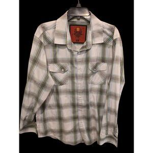 Drill Clothing Co Shirt Mens XL fits Long Sleeve Collared Button Up Pockets